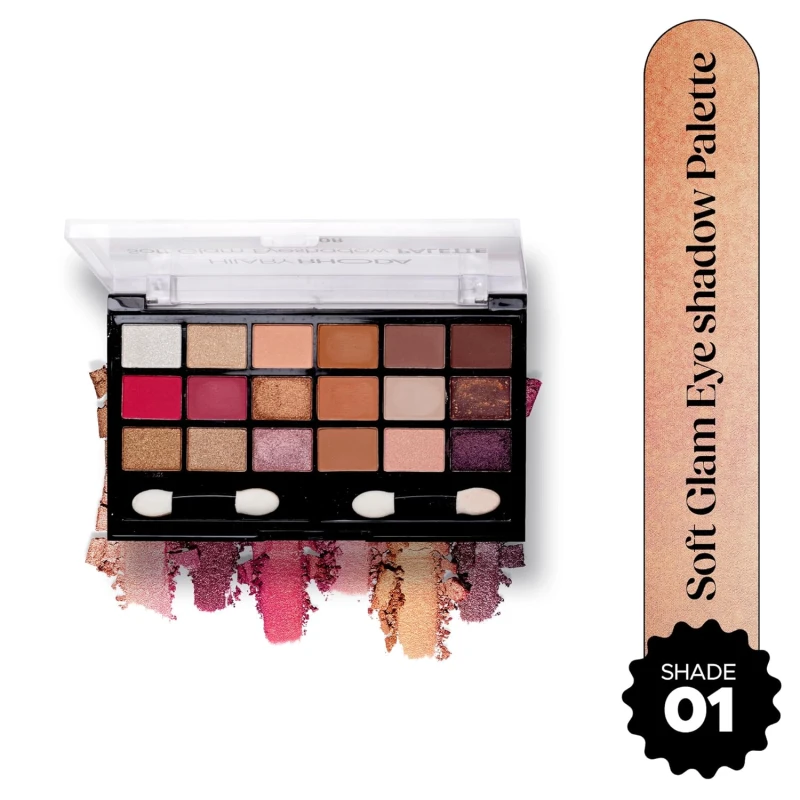 Hilary Rhoda Soft Glam Eyeshadow Palette | Highly Pigmented & Long Lasting Eyeshadow Palette | Matte & Shimmer Finish | 18 Shades (Multicolor - Shade 1) thumbnail 2